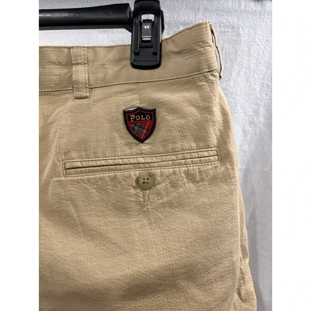 Polo Golf Ralph Lauren Classic Golf Shorts Men's 38 Khaki Beige Pleated Cotton